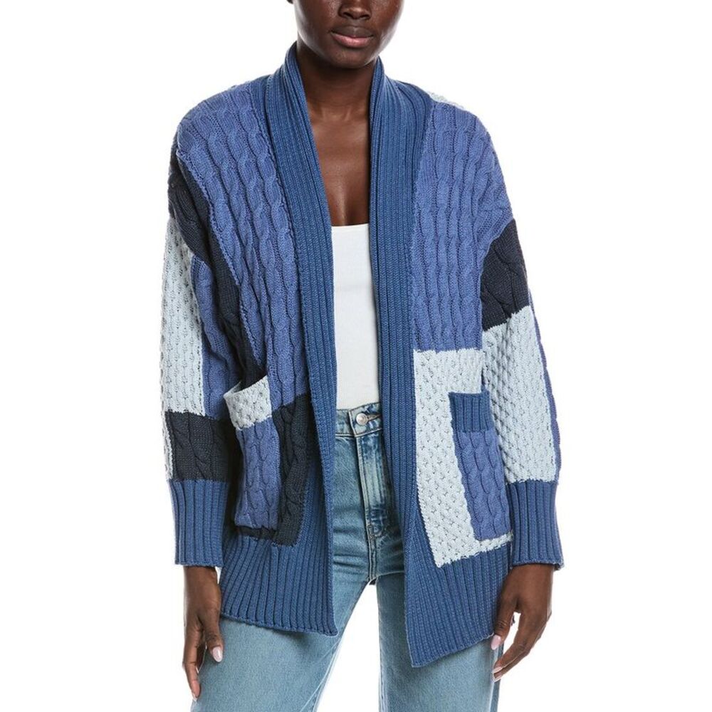 Electric & Rose Womens  Patchwork Cardigan, Blue